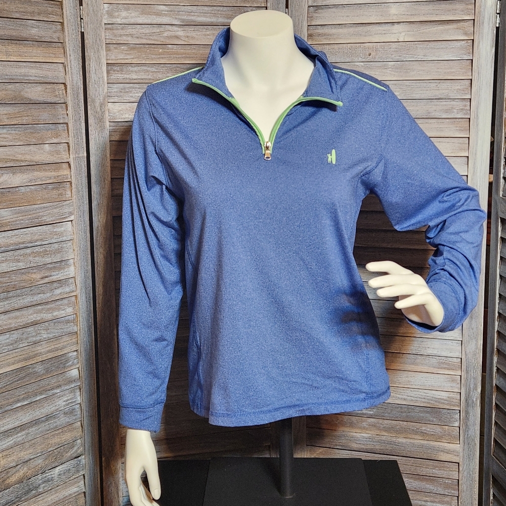 Johnnie O Prep-Formance Pullover 1/4 Zip Kids 16 Blue Lightweight Active
